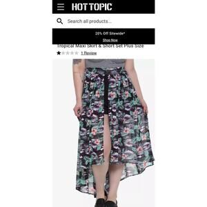 Hot Topic Tropical Maxi Skirt & Short Set Size XS